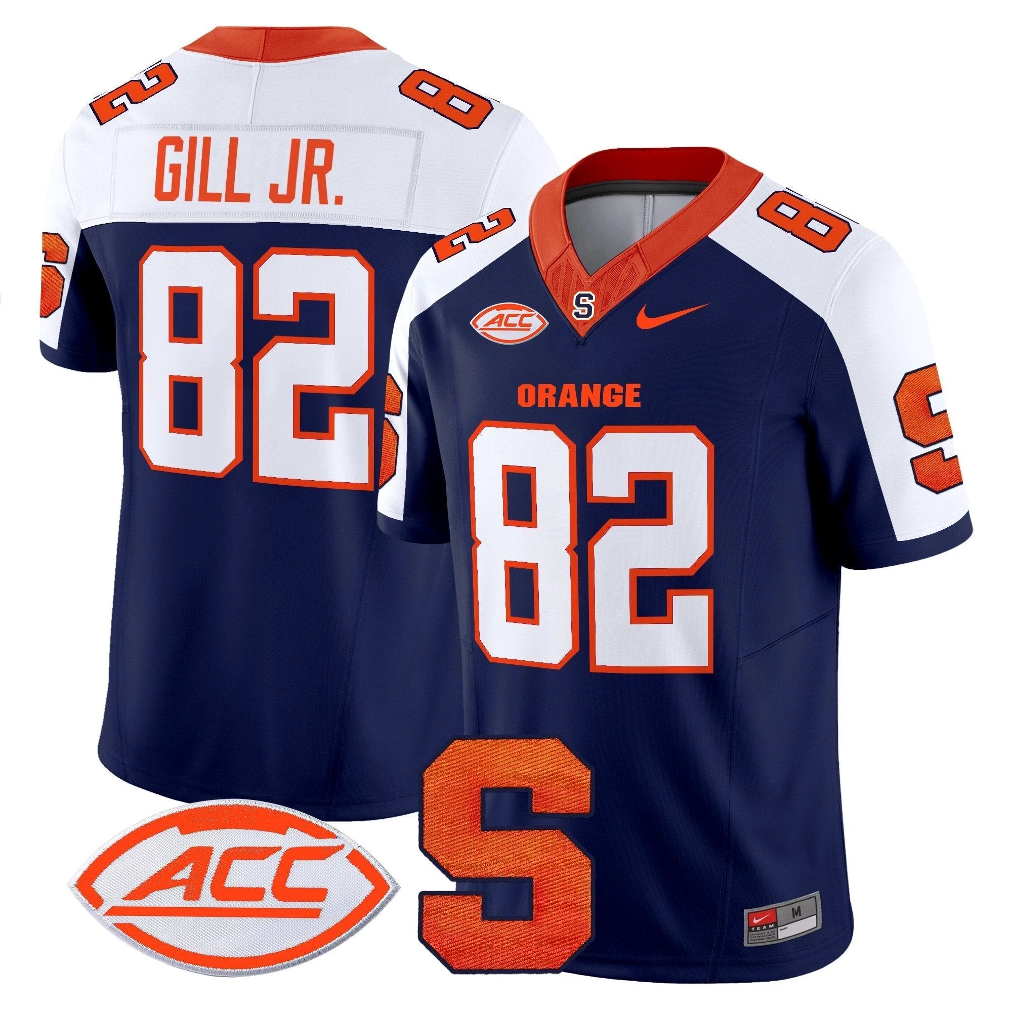 Darrell Gill Jr Jersey #82 Syracuse Orange 2025 Limited Stitched Navy Alternate by NCAA Football Jersey
