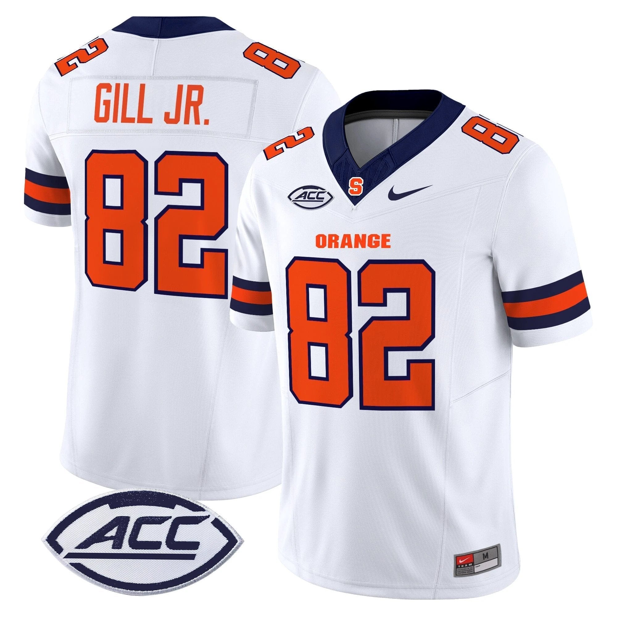 Darrell Gill Jr Jersey #82 Syracuse Orange 2025 Limited Stitched White by NCAA Football Jersey