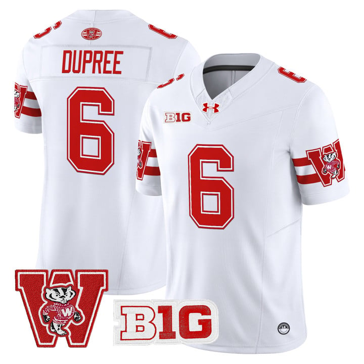 Darrion Dupree Jersey #6 Wisconsin Badgers Throwback Stitched by My Store NCAA Football Jerseys