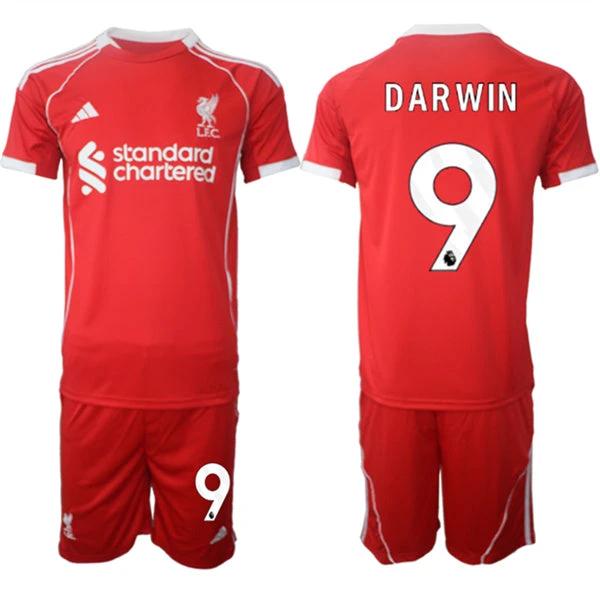 Darwin Jersey #9 Liverpool Red Home 2025 Soccer Suit by Soccer Jersey