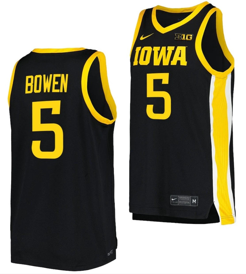 Dasonte Bowen Jersey Iowa Hawkeyes College Basketball Black #5 by My store basketball