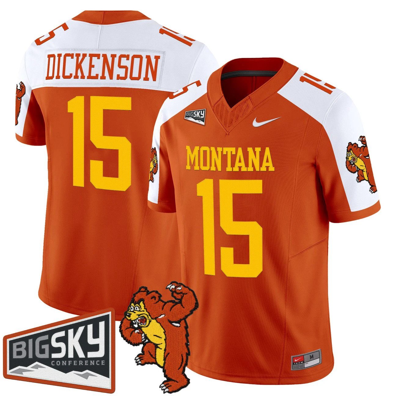 Dave Dickenson Jersey #15 Montana Grizzlies 1995 Throwback Vapor Stitched by My Store NCAA Football Jerseys