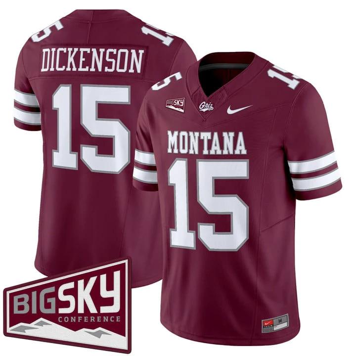 Dave Dickenson Jersey #15 Montana Grizzlies 2025 Vapor Stitched by My Store NCAA Football Jerseys