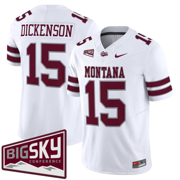 Dave Dickenson Jersey #15 Montana Grizzlies 2025 Vapor Stitched by My Store NCAA Football Jerseys