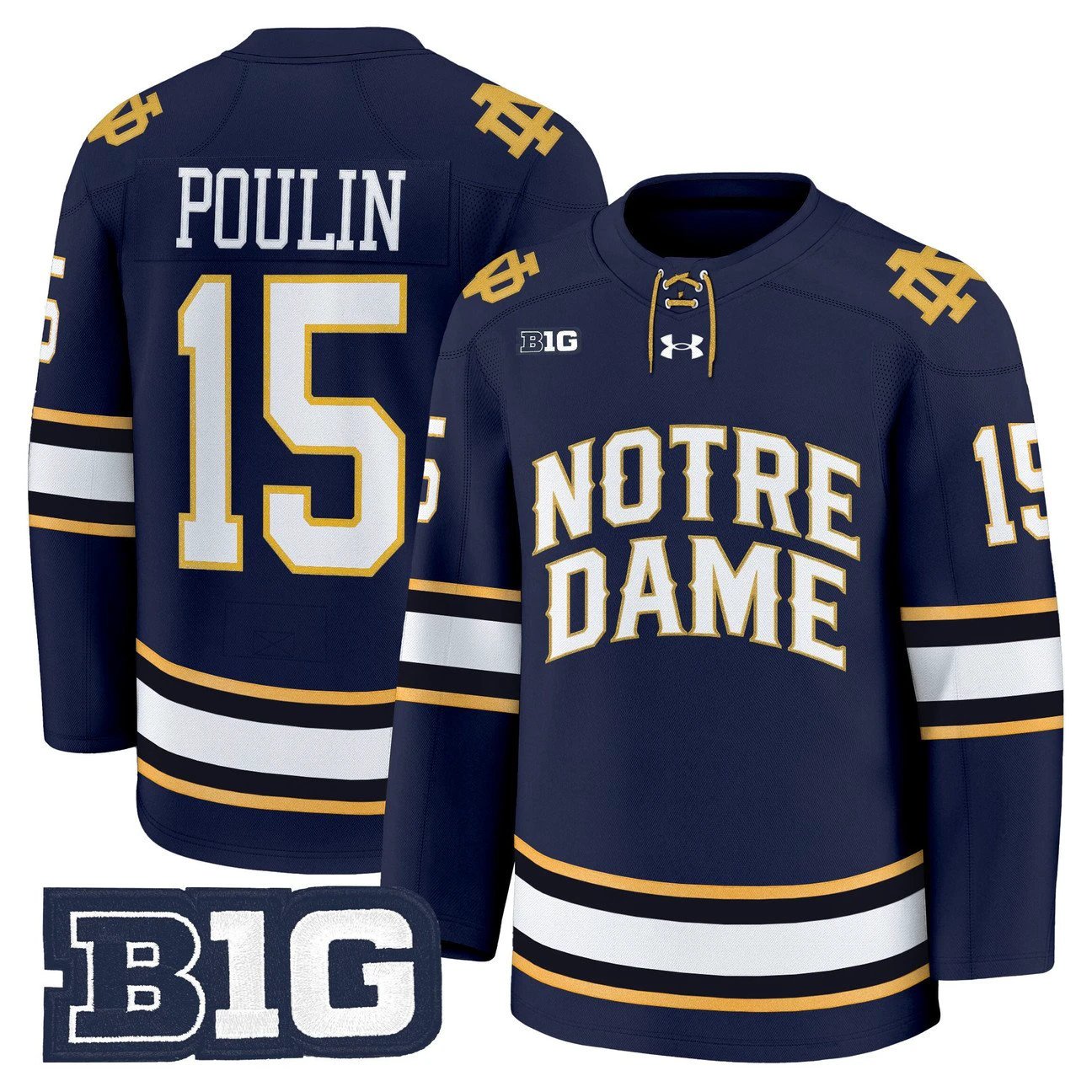 Dave Poulin Jersey #15 Notre Dame Fighting Irish 2025-26 Premium Stitched by Hockey David