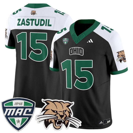 Dave Zastudil Jersey #15 Ohio Bobcats 2025 Vapor Limited Stitched by My Store NCAA Football Jerseys