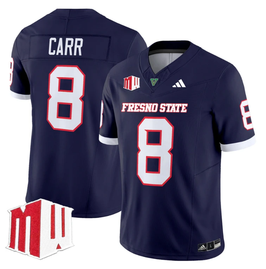 David Carr Jersey #8 Fresno State Bulldogs 2024 Stitched Navy by My Store