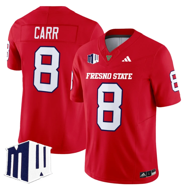 David Carr Jersey #8 Fresno State Bulldogs 2024 Stitched Red by My Store