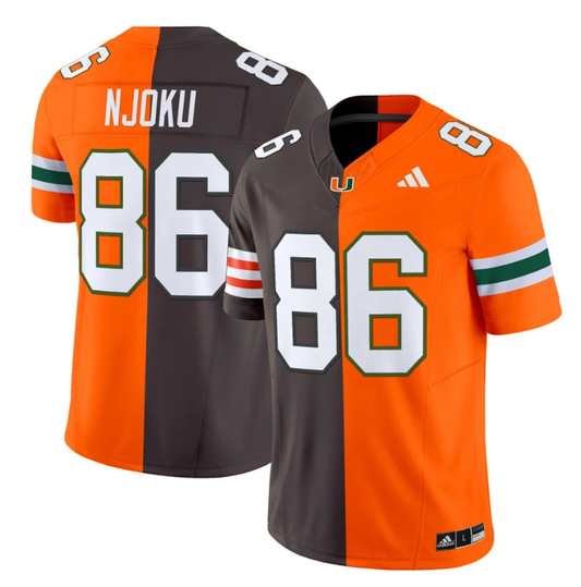 David Njoku Jersey #86 Miami Hurricanes Split Vapor Limited V2 Football Stitched by My Store