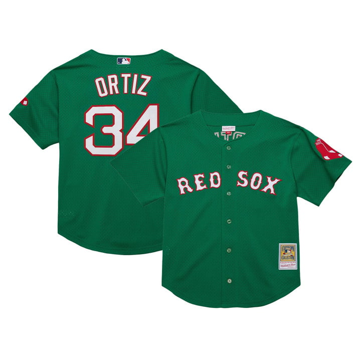 David Ortiz Jersey #34 Boston Red Sox Throwback Cooperstown Stitched Green by Baseball Jerseys 7