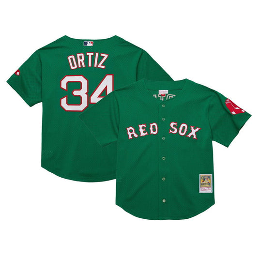David Ortiz Jersey #34 Boston Red Sox Throwback Cooperstown Stitched Green by Baseball Jerseys 7