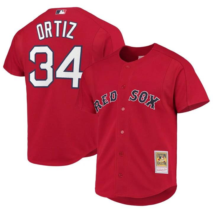 David Ortiz Jersey #34 Boston Red Sox Throwback Cooperstown Stitched Red by Baseball Jerseys 7