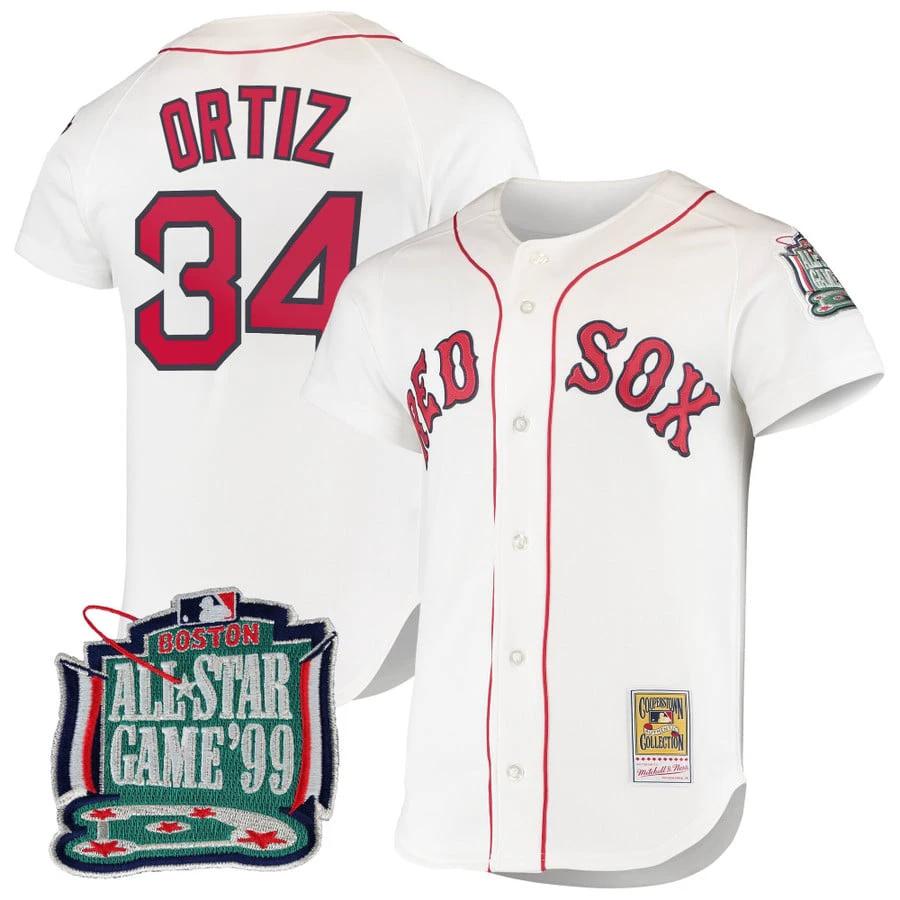 David Ortiz Jersey #34 Boston Red Sox Throwback Cooperstown Stitched White by Baseball Jerseys 7