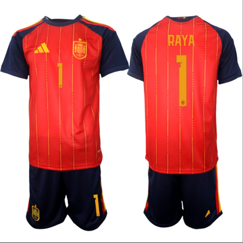 David Raya Jersey #1 Spain Team 2025-26 Red Home Soccer Suit by Soccer Jersey