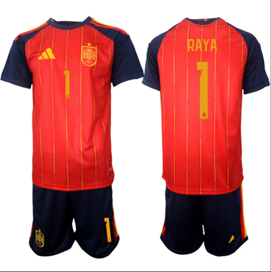 David Raya Jersey #1 Spain Team 2025-26 Red Home Soccer Suit by Soccer Jersey