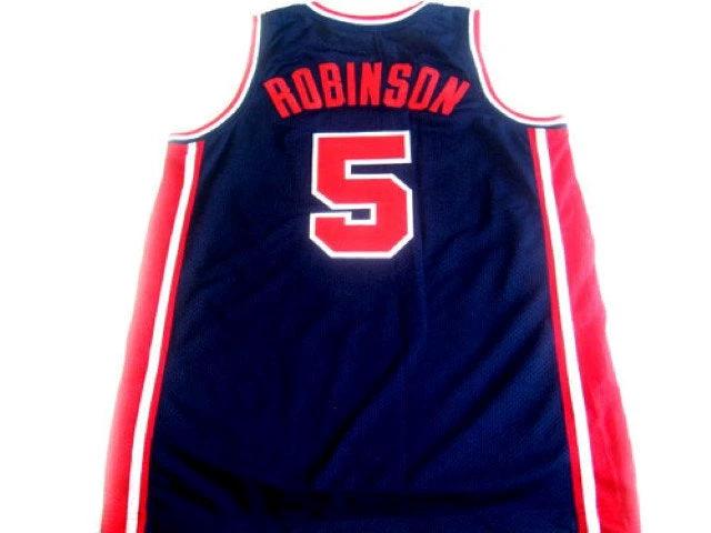 David Robinson Jersey #5 Team USA Basketball Navy Blue (Copy) by My store basketball