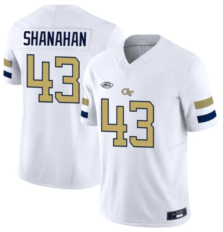 David Shanahan Jersey #43 Georgia Tech Yellow Jacket College Football Edition White by My Store