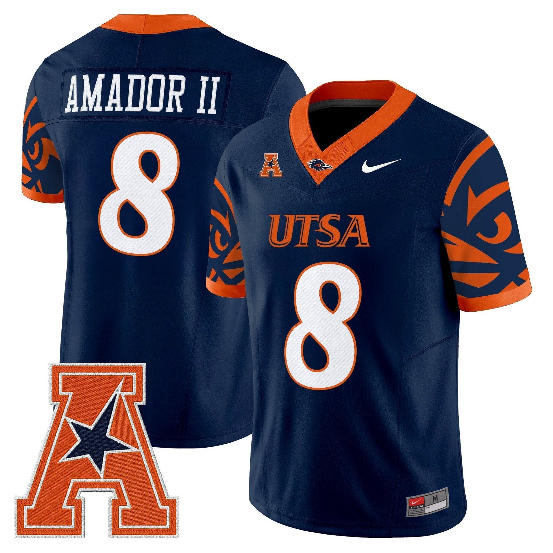 David Amador II Jersey #8 UTSA Roadrunners 2025 Limited V2 Stitched by My Store NCAA Football Jerseys