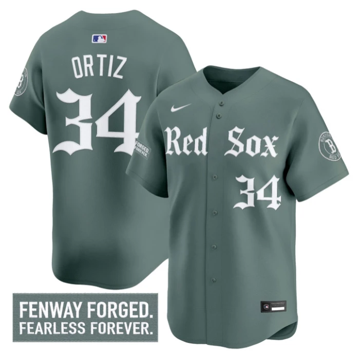 David Ortiz Jersey #34 Boston Red Sox Gothic Edition Premier Stitched by My Store