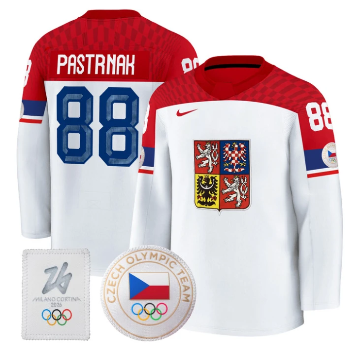 David Pastrnak Jersey #88 Czechia Olympic 2026 Premium Hockey All Stitched by Hockey David