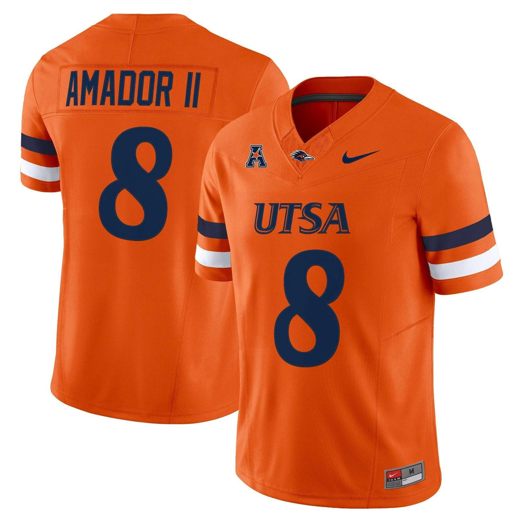 David Amador II Jersey #8 UTSA Roadrunners 2025 Vapor Limited Stitched Orange by My Store