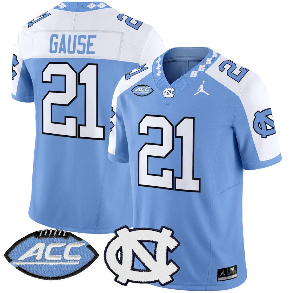 Davion Gause Jersey #21 North Carolina Tar Heels 2025 Limited Stitched Blue Alter by My Store NCAA Football Jerseys