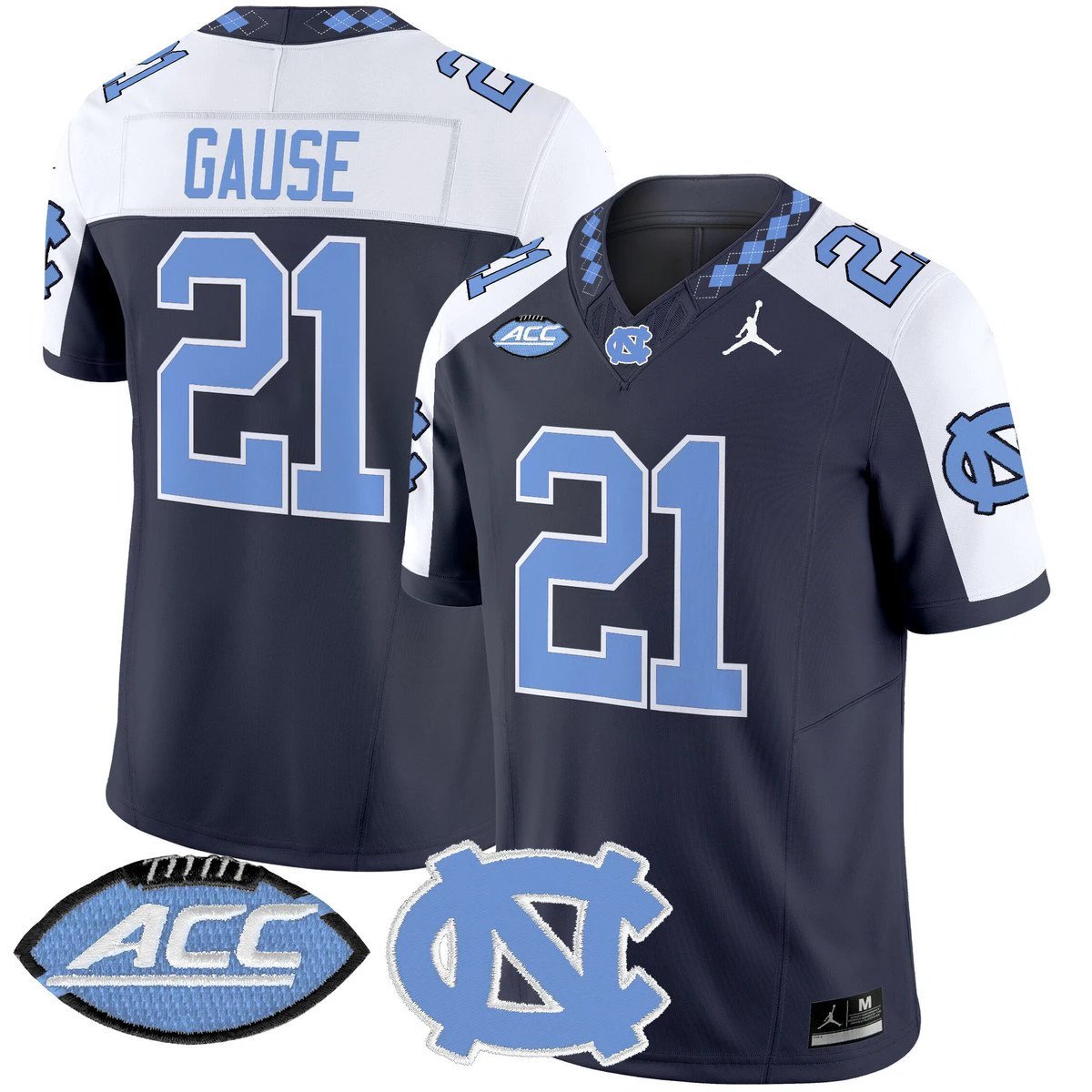 Davion Gause Jersey #21 North Carolina Tar Heels 2025 Limited Stitched Navy Alter by My Store NCAA Football Jerseys