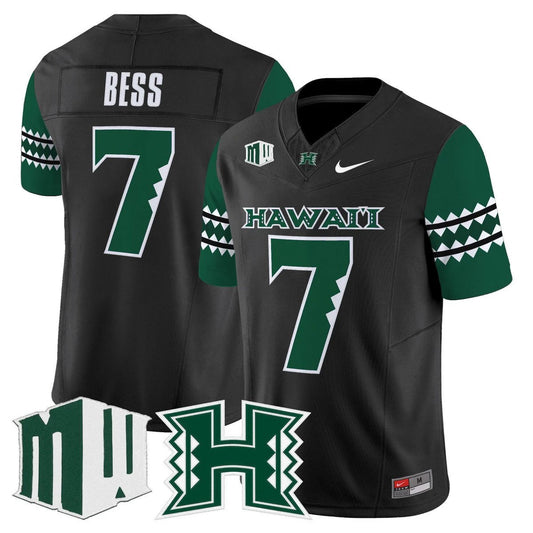 Davone Bess Jersey #7 Hawai'i Rainbow Warriors 2025 Vapor Stitched by My Store NCAA Football Jerseys