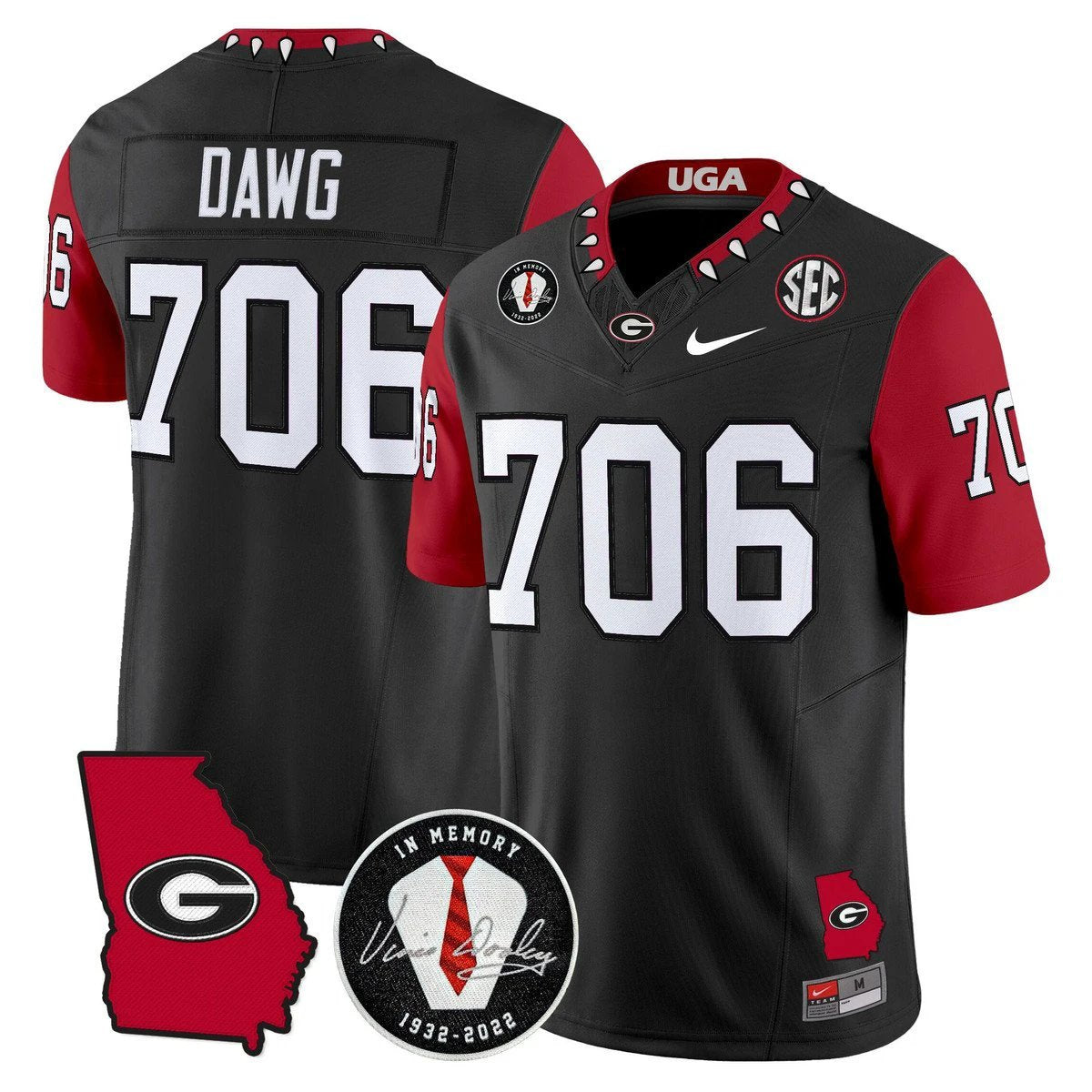 Dawg Jersey #706 Georgia Bulldogs 2025 Vapor Limited Stitched by My Store NCAA Football Jerseys