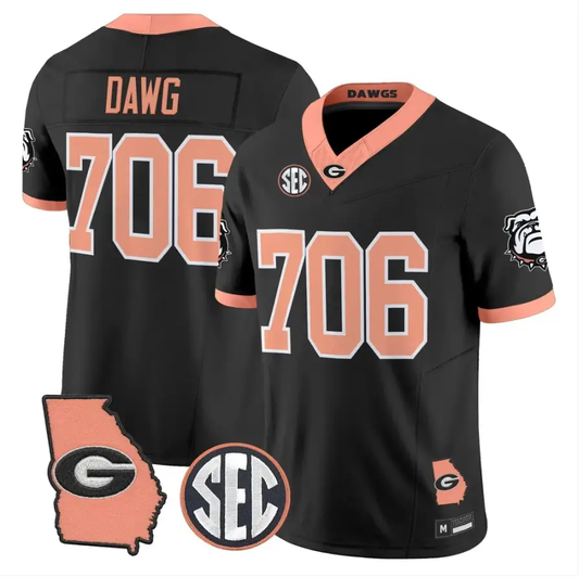 Dawg Jersey #706 Georgia Bulldogs 2026 The Big Peach Stitched by My Store NCAA Football Jerseys