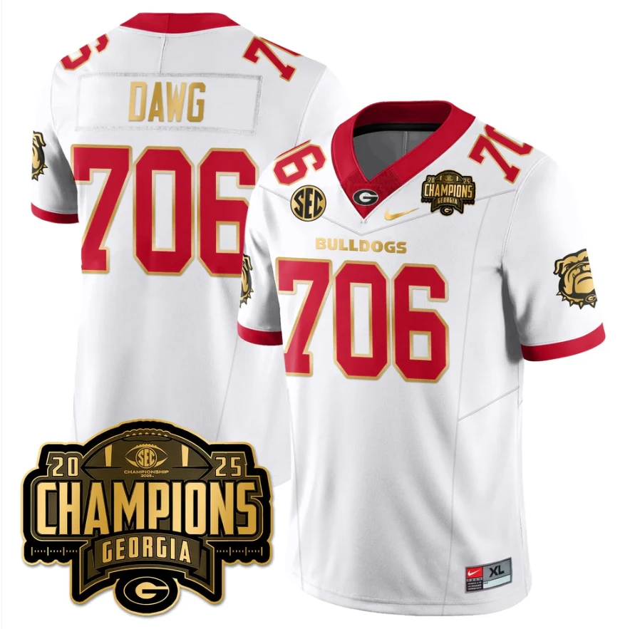 Dawg Jersey #706 Georgia Bulldogs SEC Champions Patch Vapor Stitched by My Store NCAA Football Jerseys