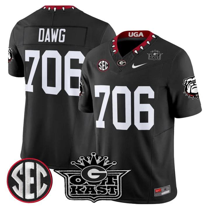 Dawg Jersey #706 Outkast x Georgia Bulldogs Vapor Limited Stitched by My Store NCAA Football Jerseys