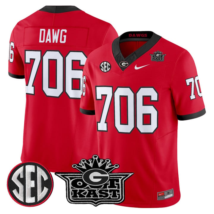 Dawg Jersey #706 Outkast x Georgia Bulldogs Vapor Limited Stitched by My Store NCAA Football Jerseys