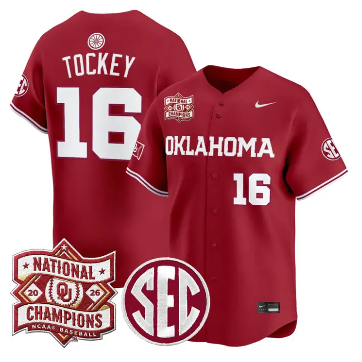 Dayton Tockey Jersey #16 Oklahoma 2026 National Champions Patch Stitched by My Store