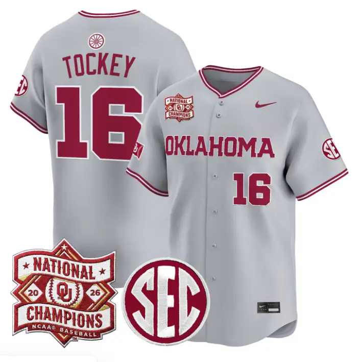 Dayton Tockey Jersey #16 Oklahoma 2026 National Champions Patch Stitched by My Store