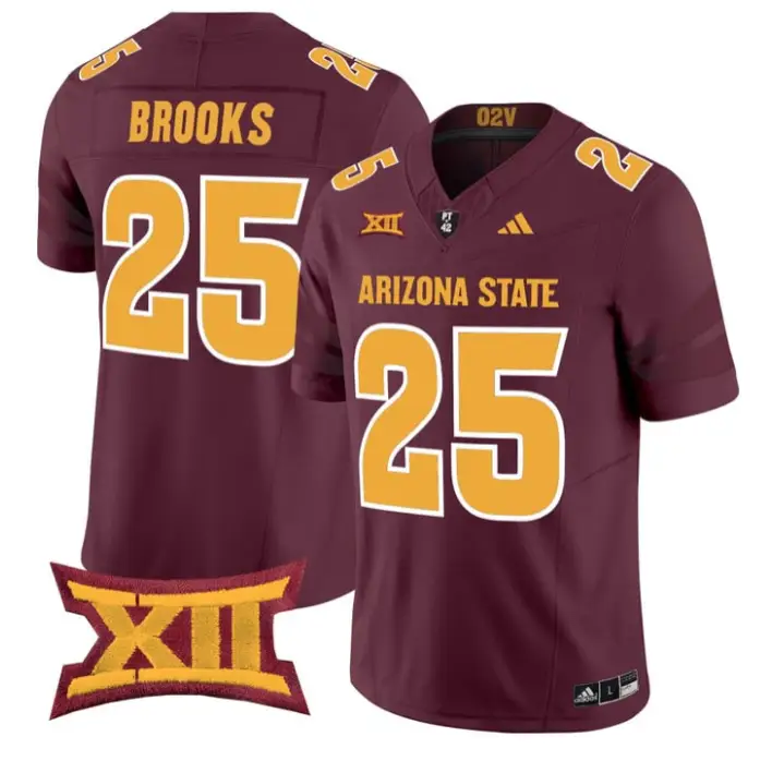 DeCarlos Brooks Jersey #25 Arizona State Sun Devils 2025 Stitched Maroon by NCAA Football Jersey