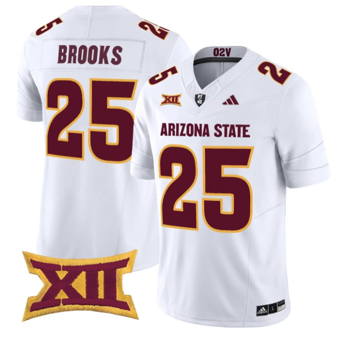 DeCarlos Brooks Jersey #25 Arizona State Sun Devils 2025 Stitched White by NCAA Football Jersey