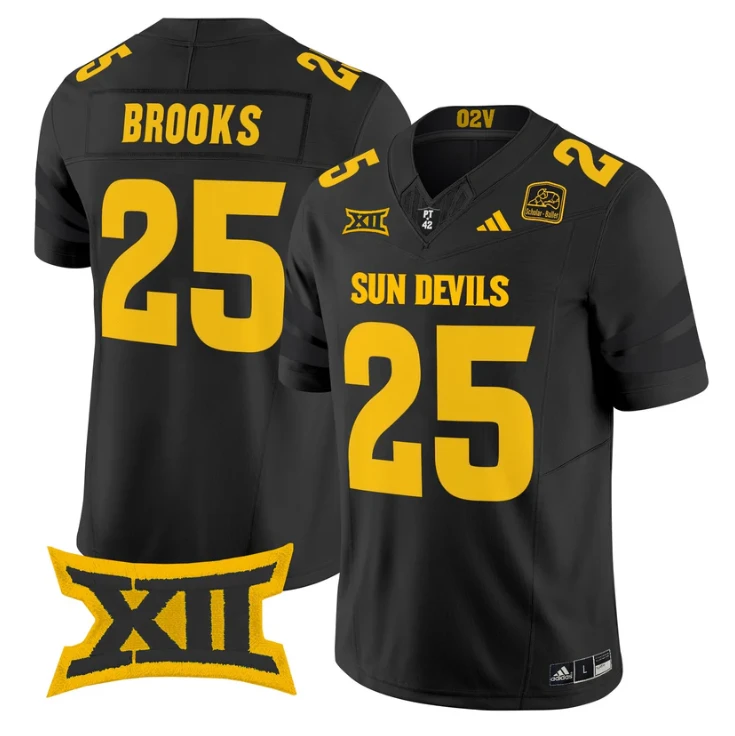 DeCarlos Brooks Jersey #25 Arizona State Sun Devils 2025 Vapor Stitched by My Store NCAA Football Jerseys