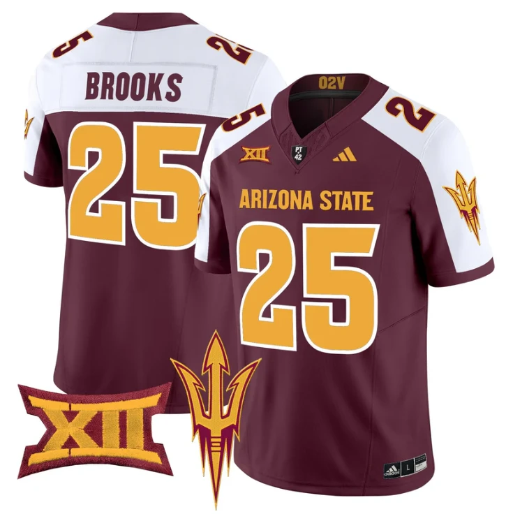 DeCarlos Brooks Jersey #25 Arizona State Sun Devils 2025 Vapor Stitched by My Store NCAA Football Jerseys