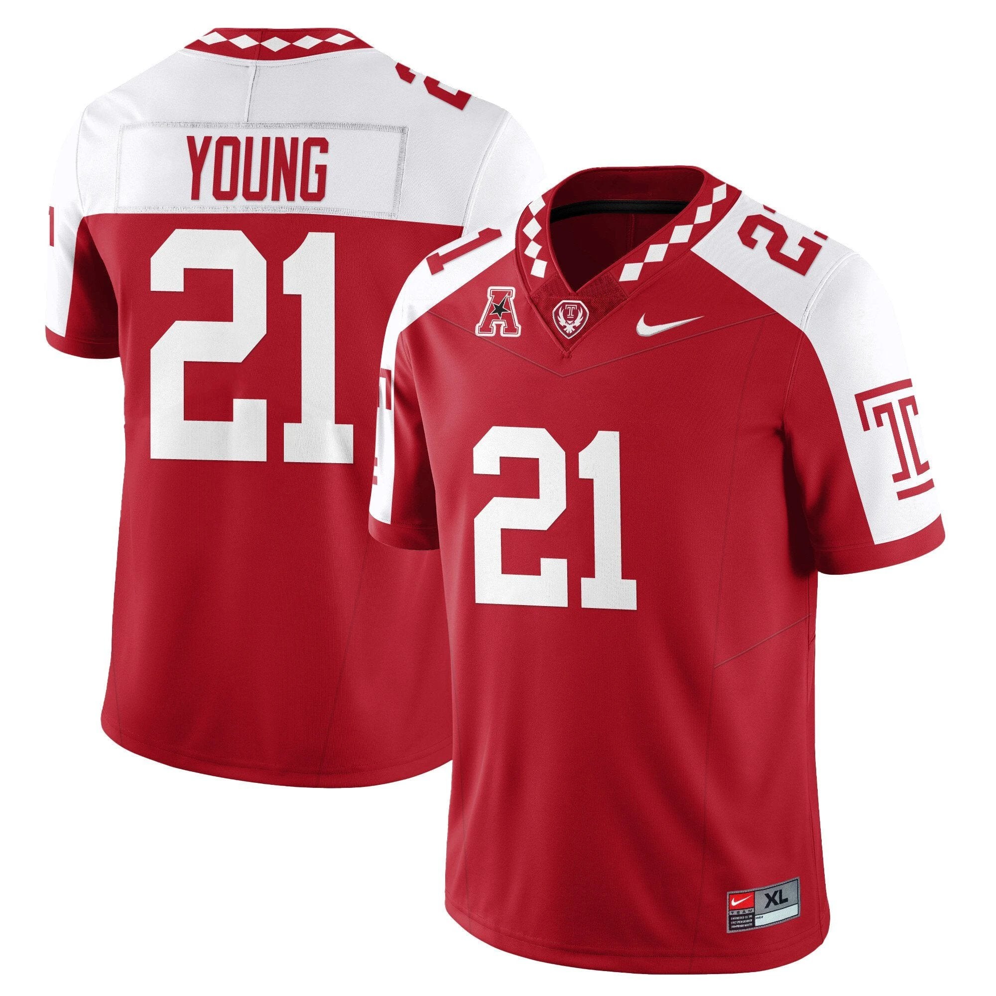 De'Carlos Young Jersey #21 Temple Football 2025 Vapor Limited Stitched Alternate by My Store