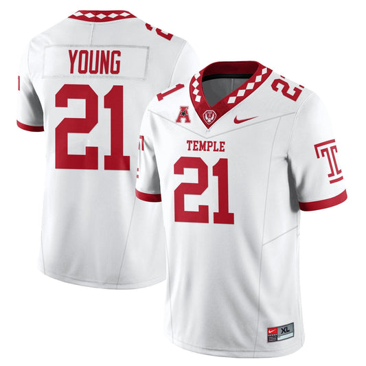 De'Carlos Young Jersey #21 Temple Football 2025 Vapor Limited Stitched White by My Store