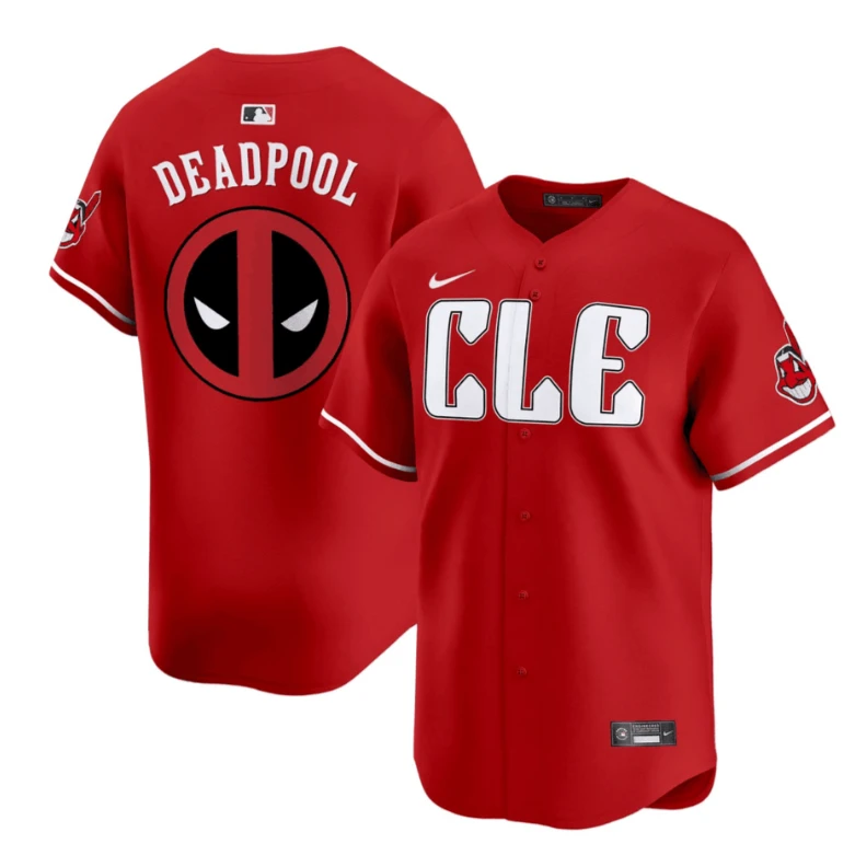 Deadpool Cleveland Guardians Cool Base Red Jersey - All Stitched by My Store