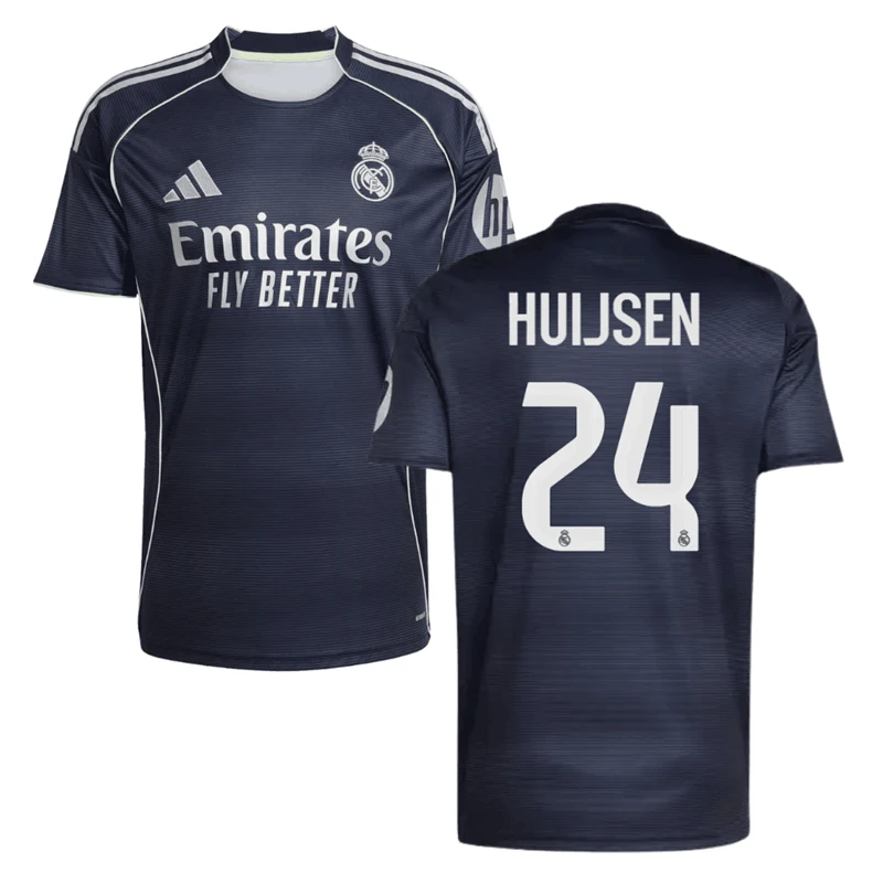 Dean Huijsen 24 Real Madrid 2025-26 Away Jersey – Blue by Soccer Jersey