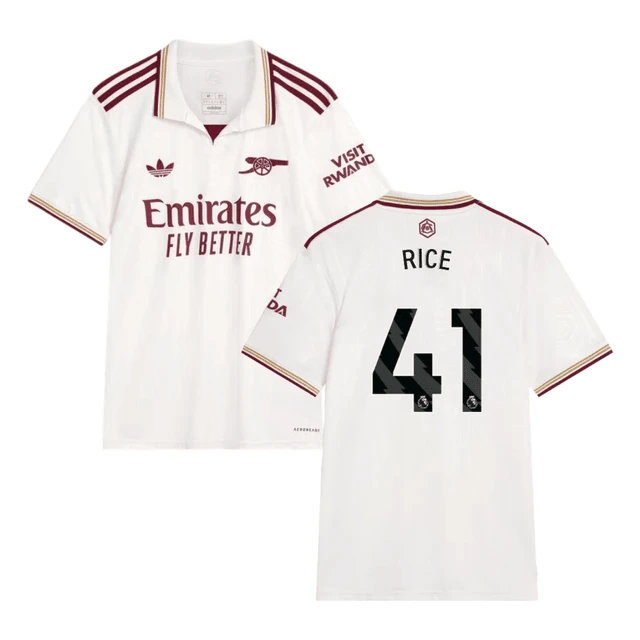 Declan Rice #41 Arsenal 2025-26 Third Jersey – Cream by Soccer Jersey