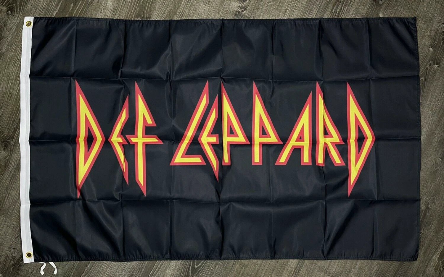 Def Leppard Union Jack Flag 3x5 ft Banner Black Joe Elliot Savage Rock Metal Man-Cave by flagsjustdoit