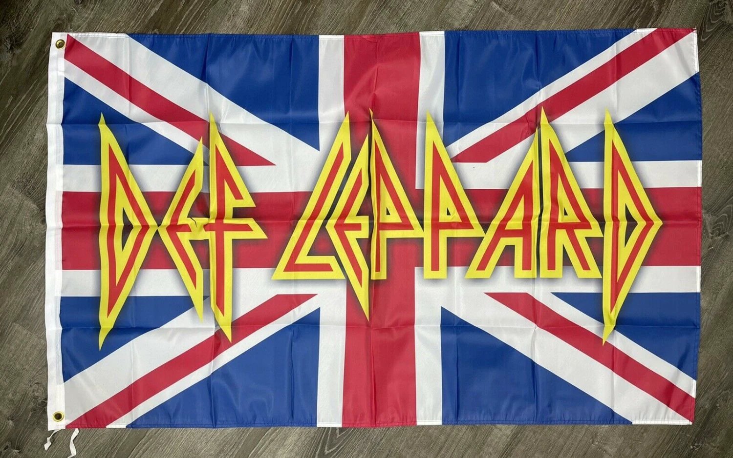Def Leppard Union Jack Flag 3x5 ft Banner Joe Elliot Savage Rock Metal Man-Cave by flagsjustdoit