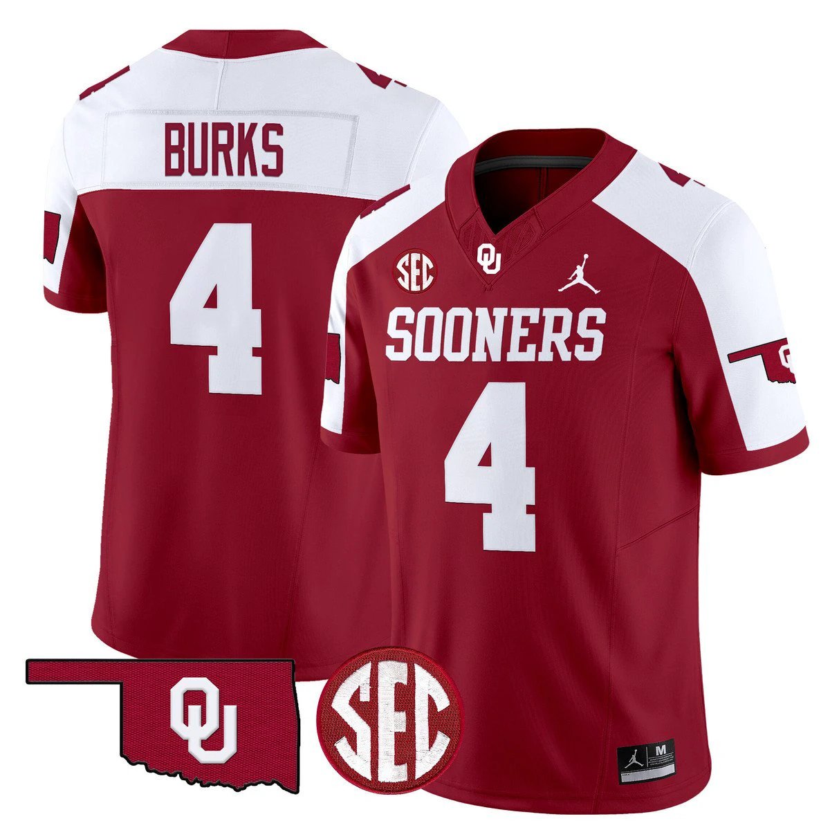 Deion Burks Jersey #4 Oklahoma Sooners 2025 Vapor Limited Stitched Alternate by My Store NCAA Football Jerseys