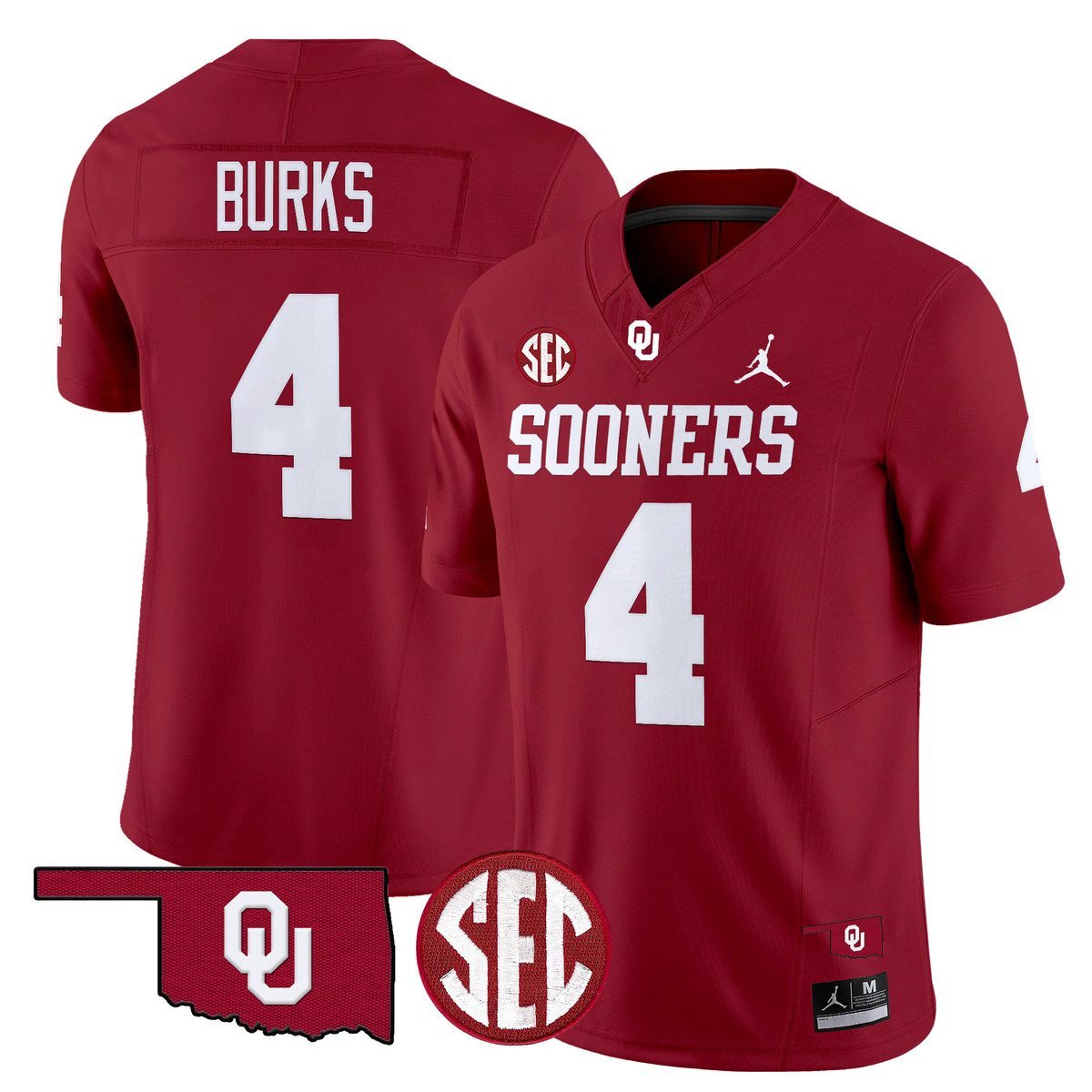 Deion Burks Jersey #4 Oklahoma Sooners 2025 Vapor Limited Stitched Crimson by My Store NCAA Football Jerseys