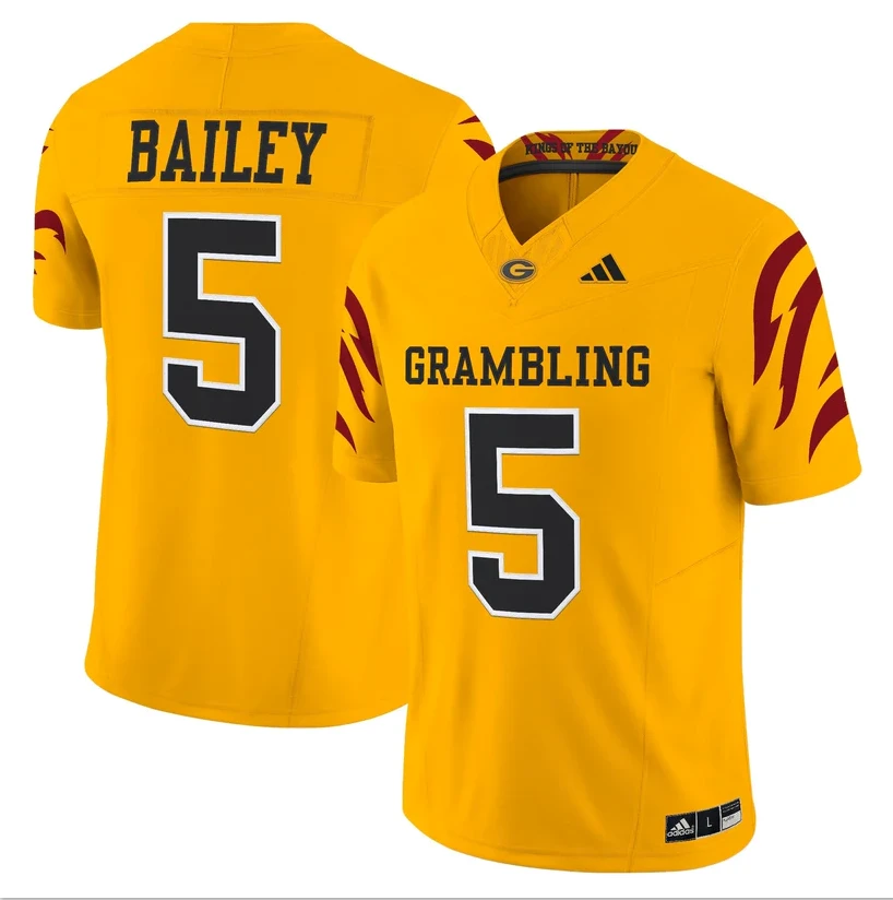 Deljay Bailey Jersey #5 Grambling Tigers 2025 Vapor Limited Stitched by My Store NCAA Football Jerseys