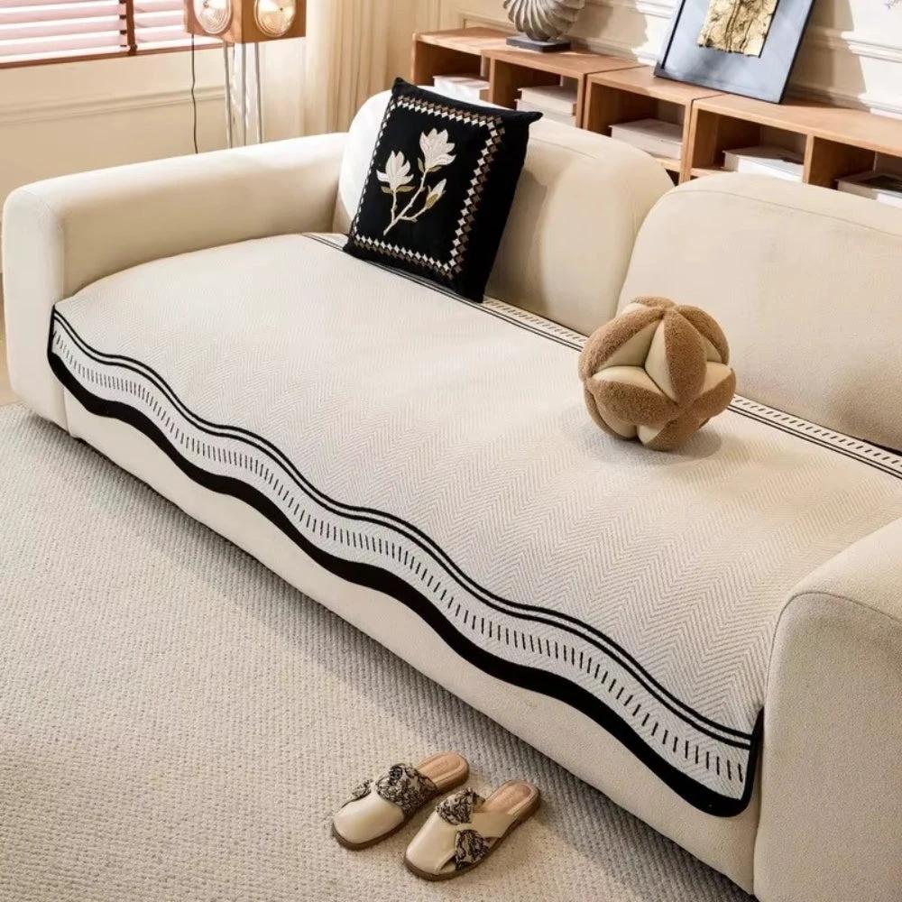 Modern Wave Anti-Slip Sofa Cover by Casa & Beyond US